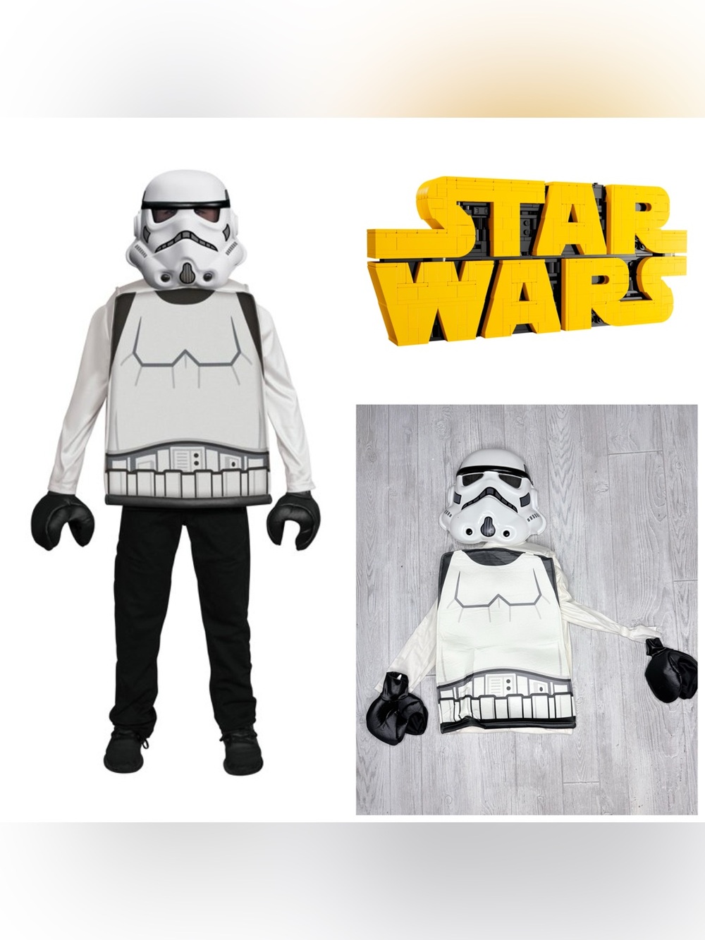 Stormtrooper Lego Classic Halloween costume dress up top / Mask and gloves 7-8